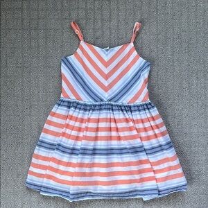Gymboree Striped Sleeveless Dress White Orange and Blue Girl’s Size 5